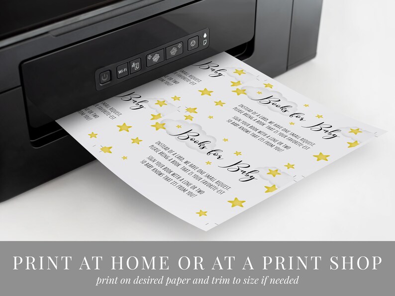 Printable Over the Moon Books for Baby Insert Card Template - Etsy