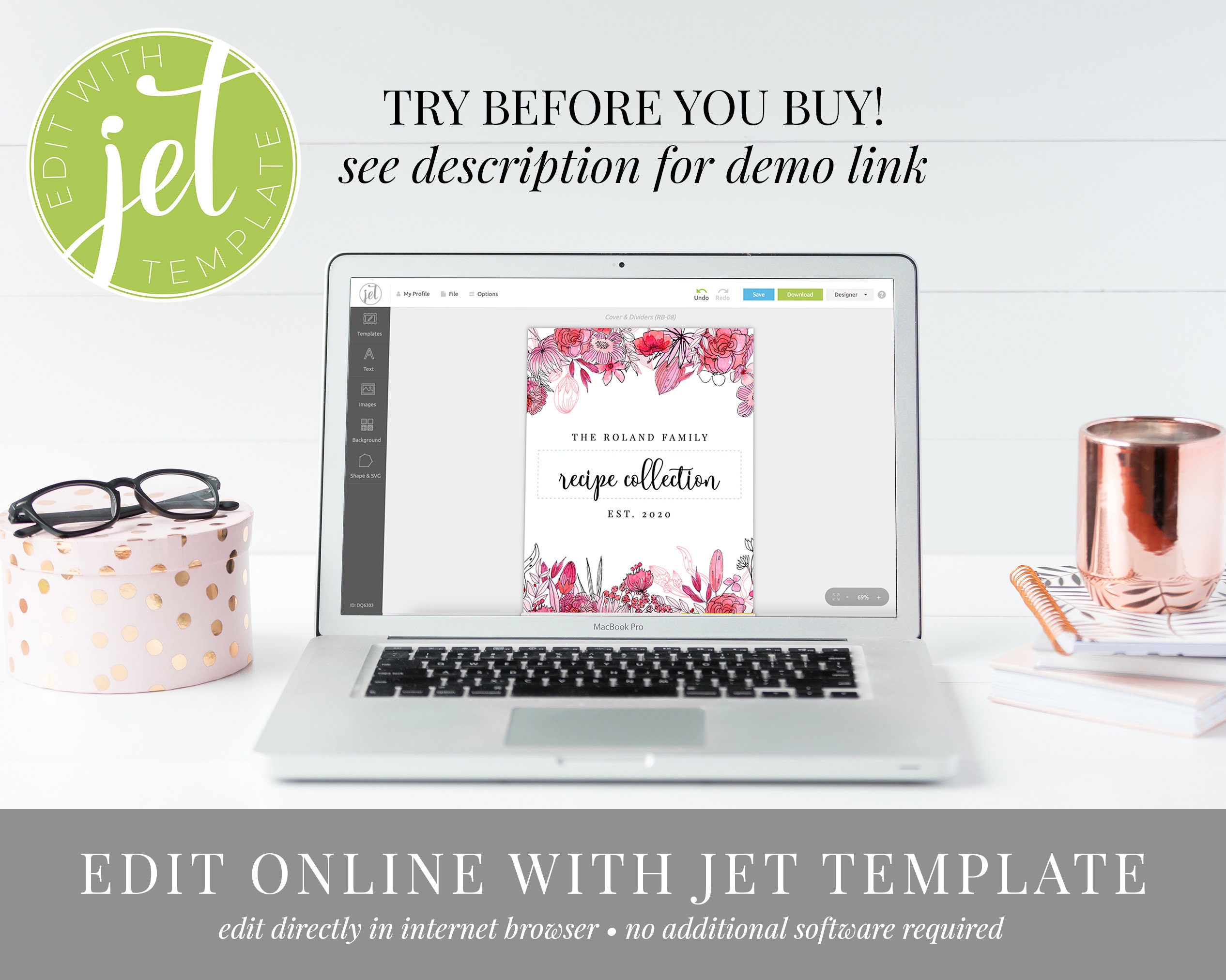 Printable Recipe Binder Template Printable Recipe Organizer | Etsy