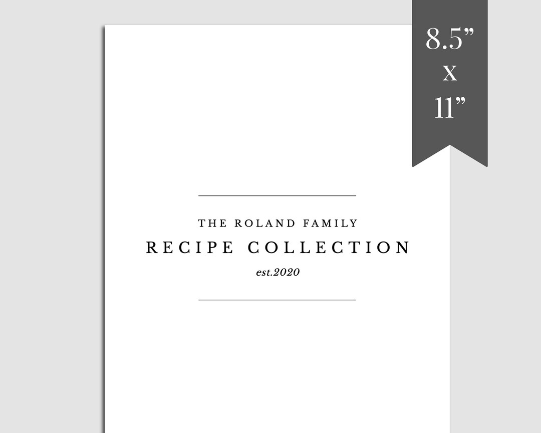 Printable Recipe Book Template Download, Cookbook Template, DIY Recipe