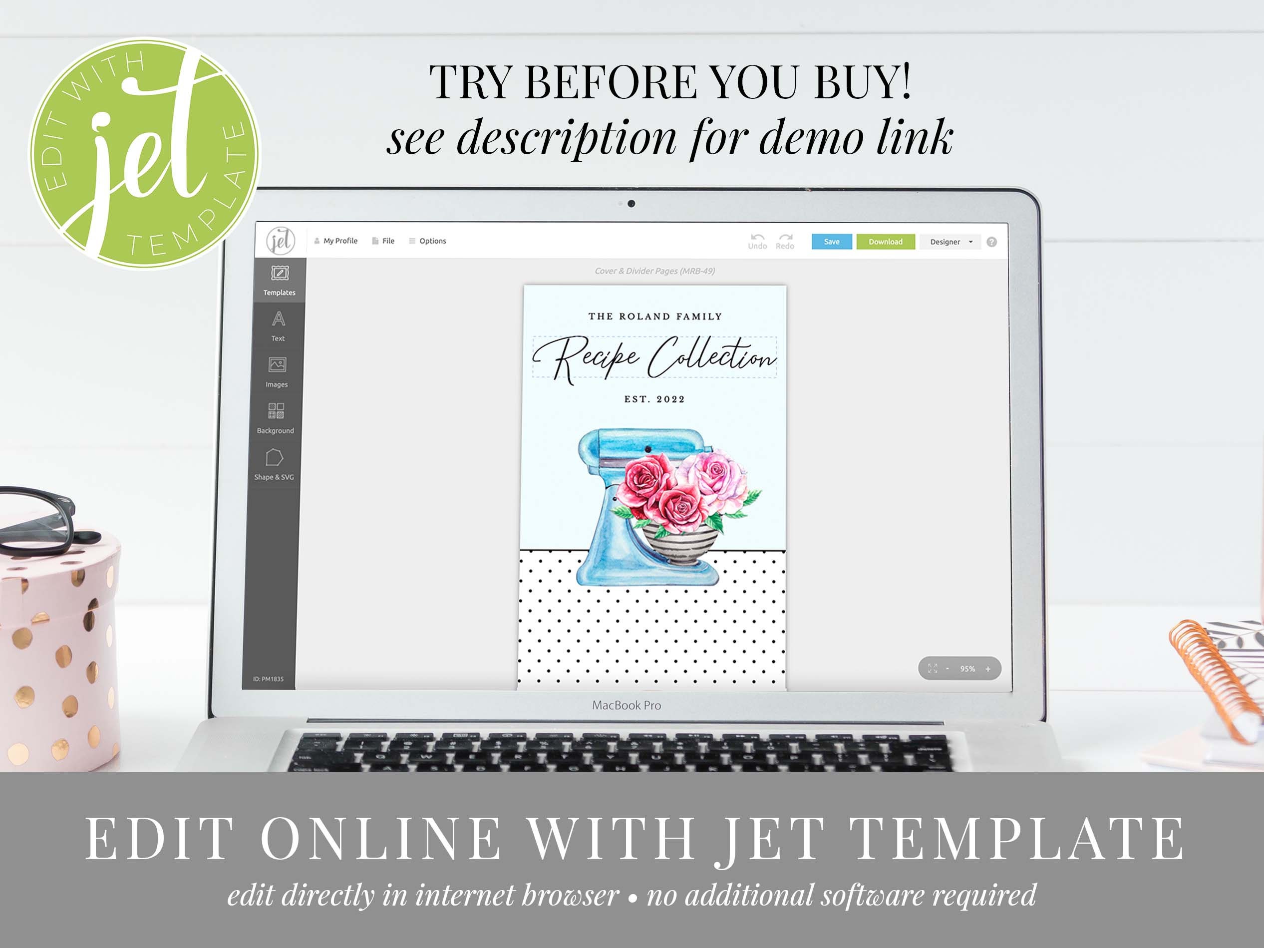 Vintage Style Mini Recipe Cookbook Template, Printable Kitchen Recipe ...