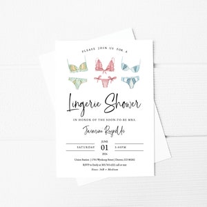 Bridal Lingerie Shower Invitation Template Download, Printable Lingerie ...