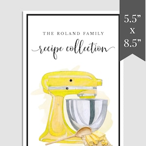 Yellow Mini Recipe Book Binder Template, Printable Recipe Book Download, Printable Half Sized Recipe Cookbook Template, Recipe Binder,MRB-21