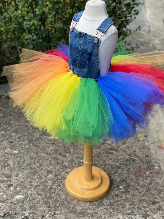 Rainbow Tutu Skirt With Overalls Etsy