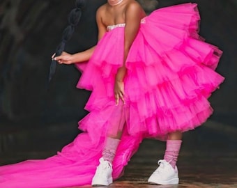 Hoog-laag tulejurk meisjes