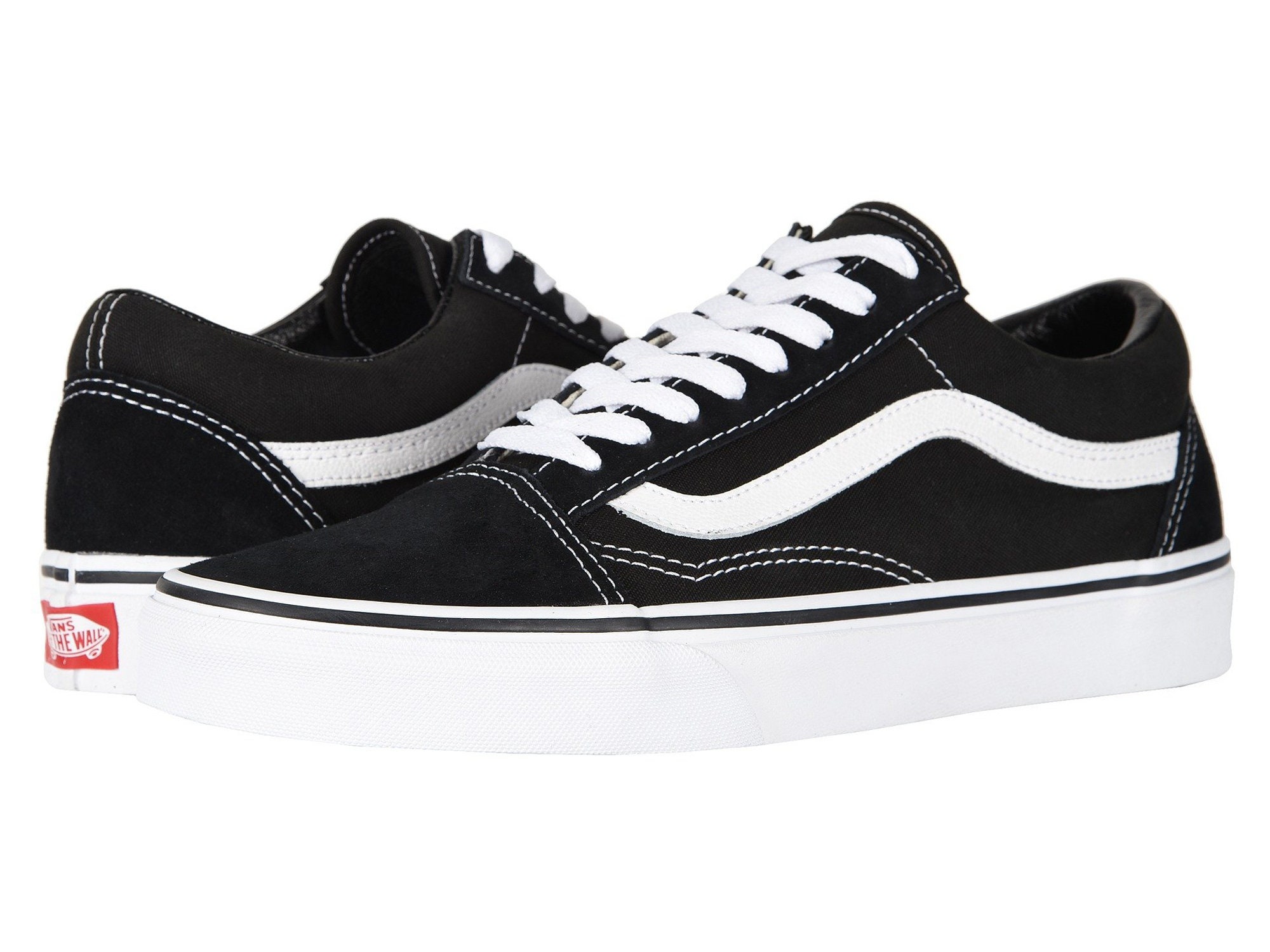 Vans Adult Unisex Old Skool Skate Casual Shoes Blanco/Negro Etsy