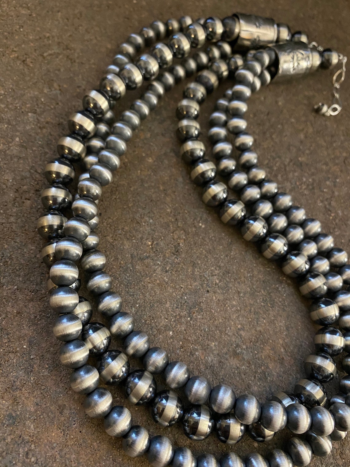 Sterling Silver Multi Strand Navajo Pearls Bead Necklace. 20 Etsy