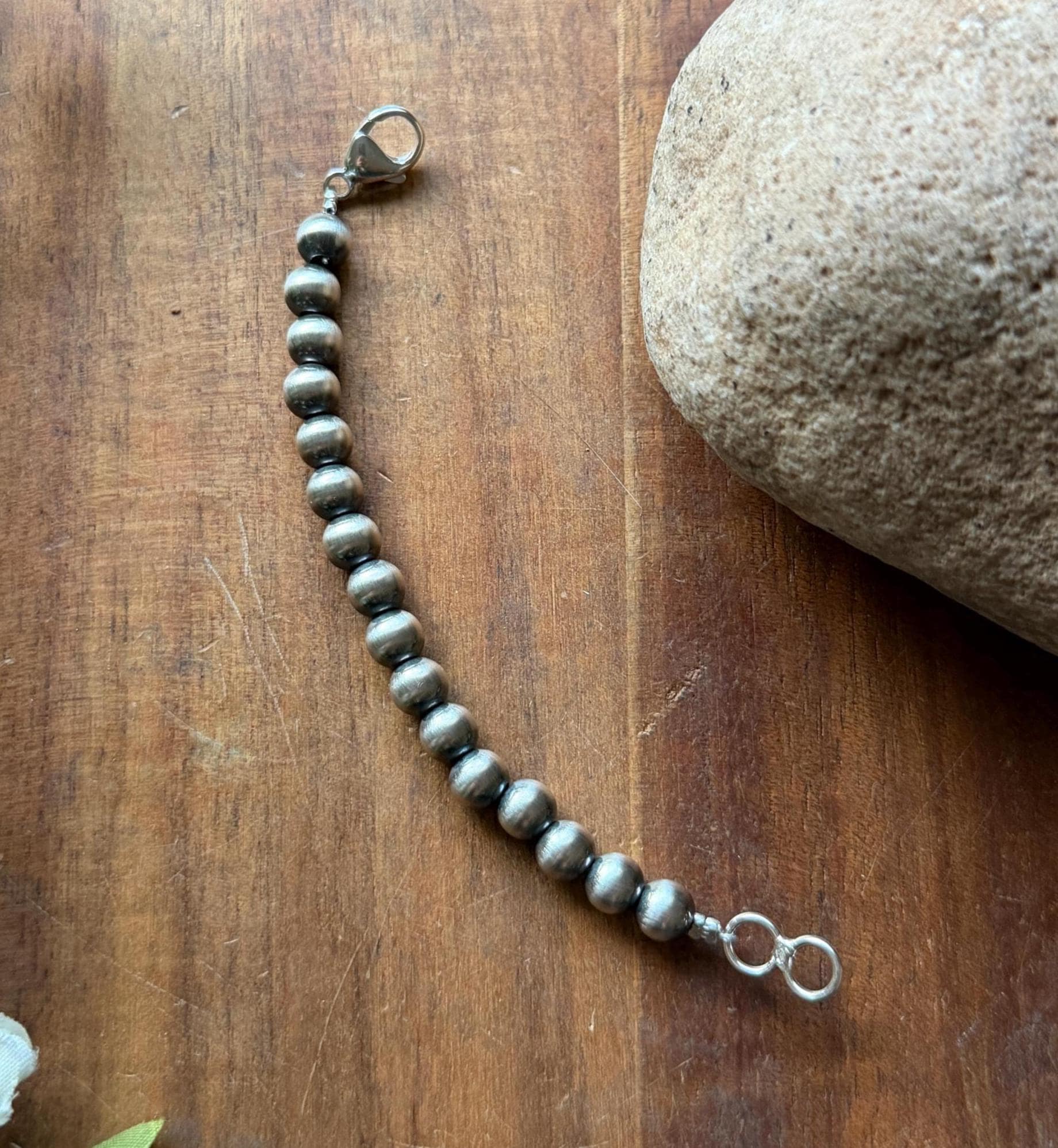 Estensione per catena collana in argento sterling con perle da 6 mm e 4 pollici - Italia