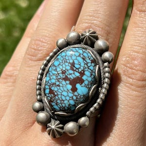 Elgin Tom Sterling Silver Egyptian Turquoise Ring. Size 8.5. Navajo