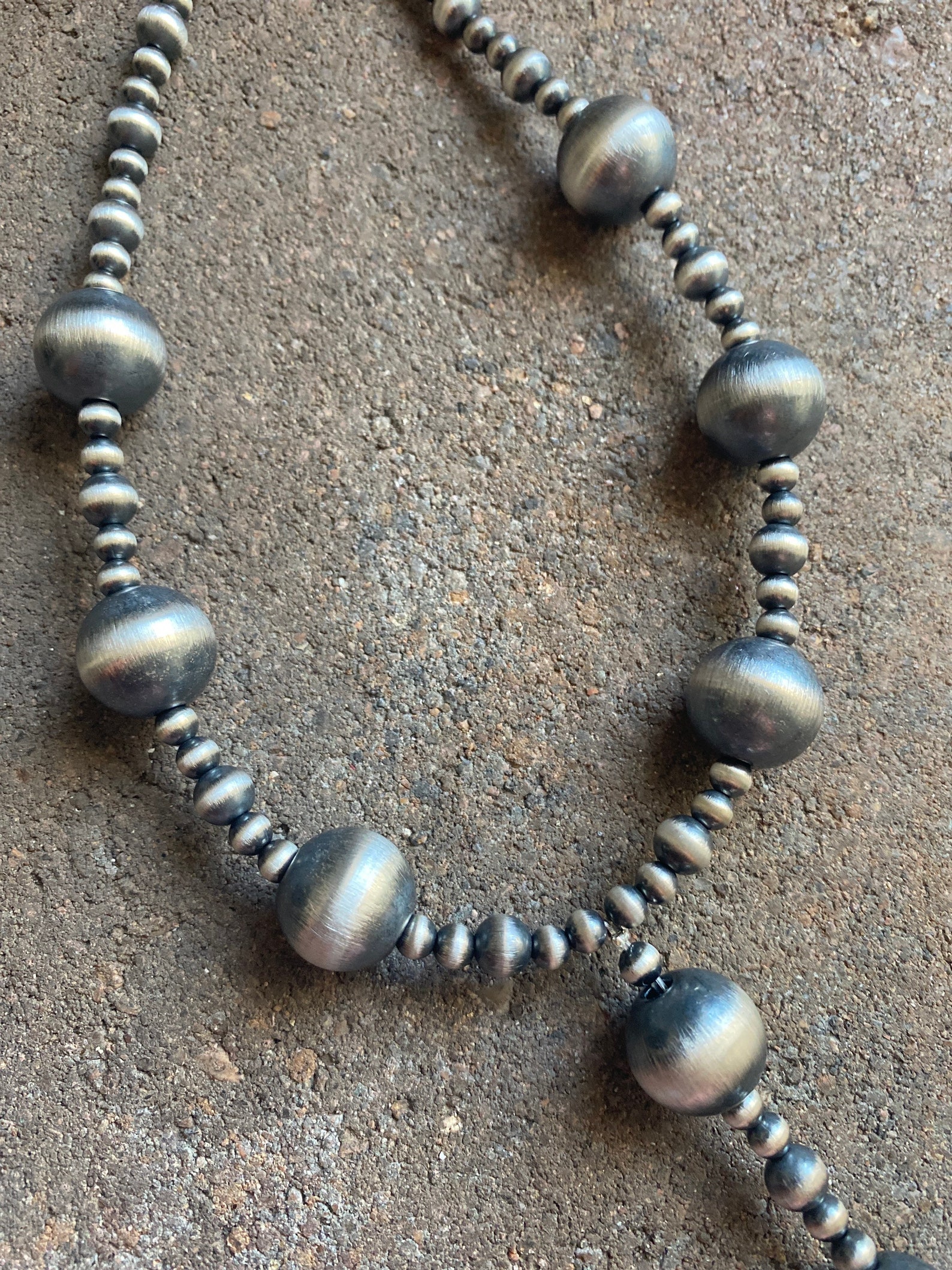 Sterling Silver Graduated Navajo Pearls Bead Necklace 26 Inch. Etsy