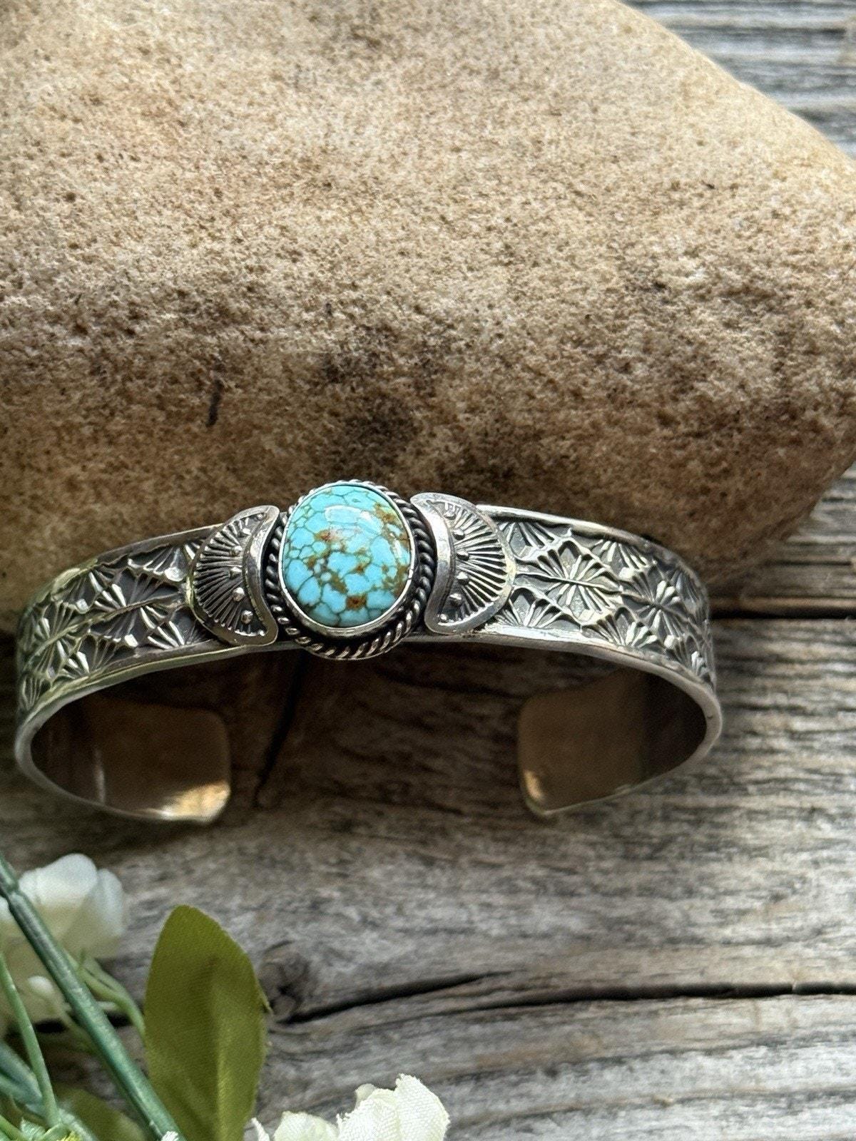 Sunshine Reeves Turquoise Sterling Silver Stacker Stamped Cuff