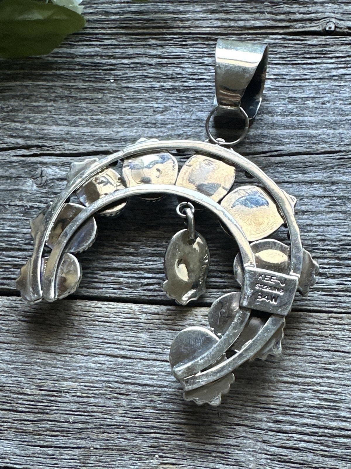 Navajo Sterling Silver Turquoise Naja Pendant. Kee J - Etsy