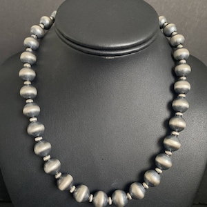 Collana in argento sterling con perle da 12 mm e 18 pollici.