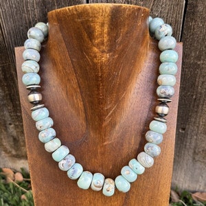 Collana con perle di larimar W in argento sterling 925 sudoccidentale da 16 pollici