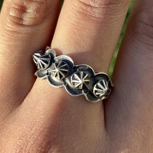 KB Billah 925 Sterling Silver Stamped Ring. Navajo Size 10.5 Handmade