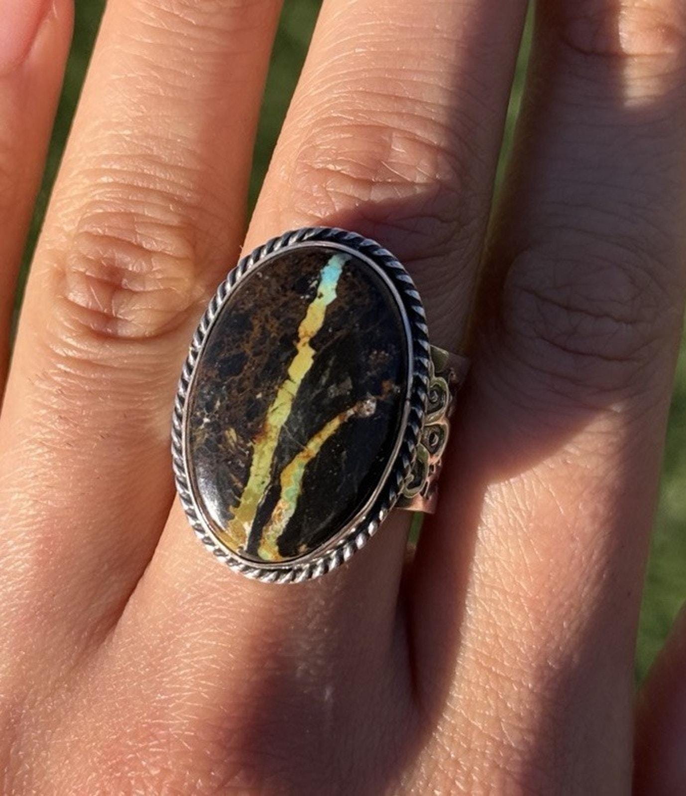 Sunshine Reeves 925 Sterling Silver Black Jack Turquoise