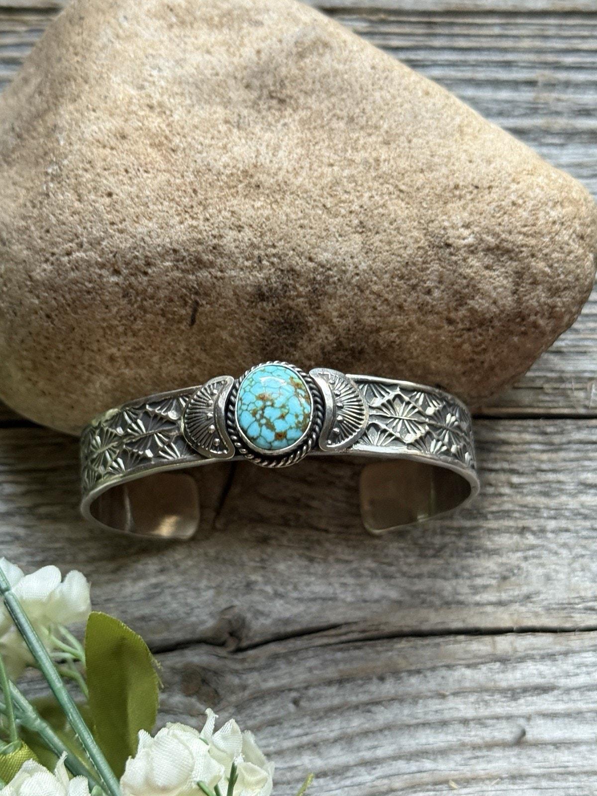 Sunshine Reeves Turquoise Sterling Silver Stacker Stamped Cuff