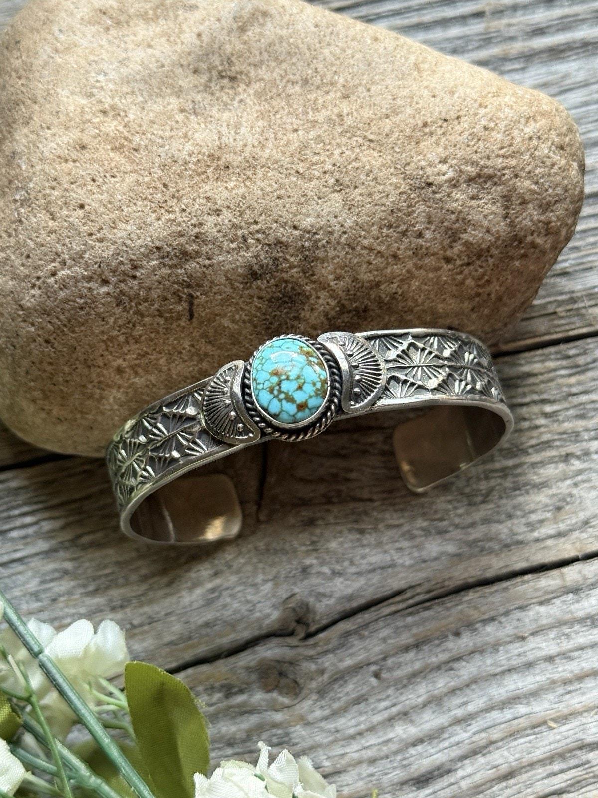 Sunshine Reeves Turquoise Sterling Silver Stacker Stamped Cuff
