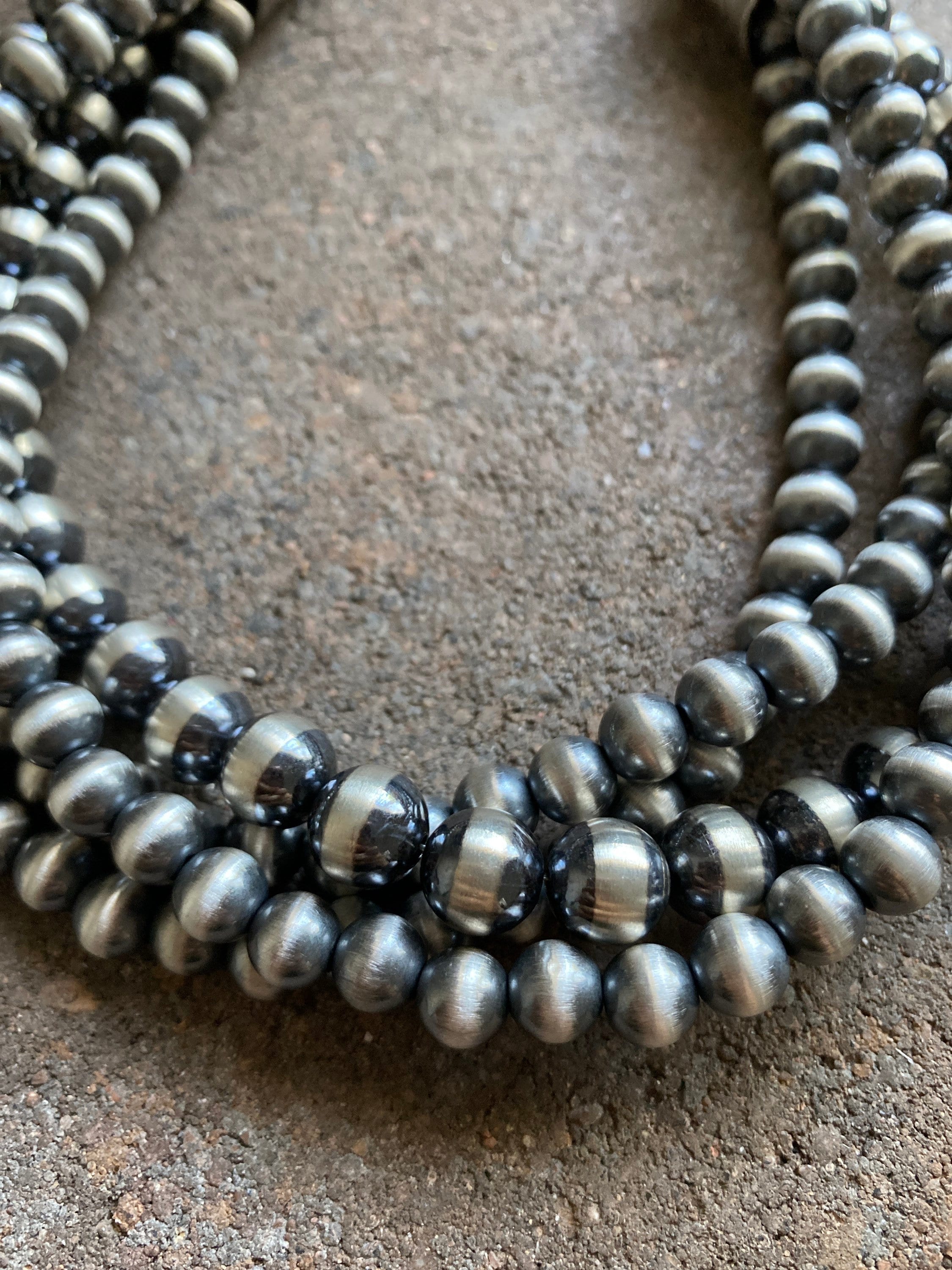 Sterling Silver Multi Strand Navajo Pearls Bead Necklace. 15.5 Etsy