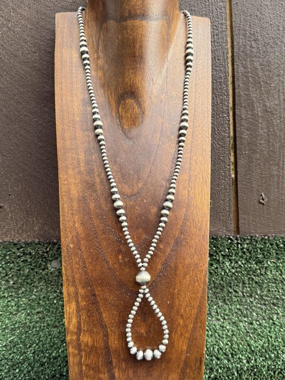 Jacla Sterling Silver Multi Graduated Pearls Bead Necklace 24 Inch
