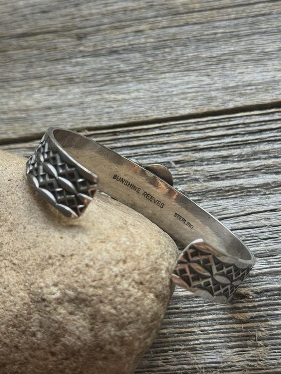 Sunshine Reeves Turquoise Sterling Silver Stacker Stamped Cuff