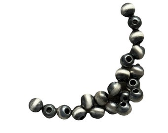 925 Sterling Silver “Navajo Style” 5mm Pearl Seamless Loose Beads Lot of 20 Bead