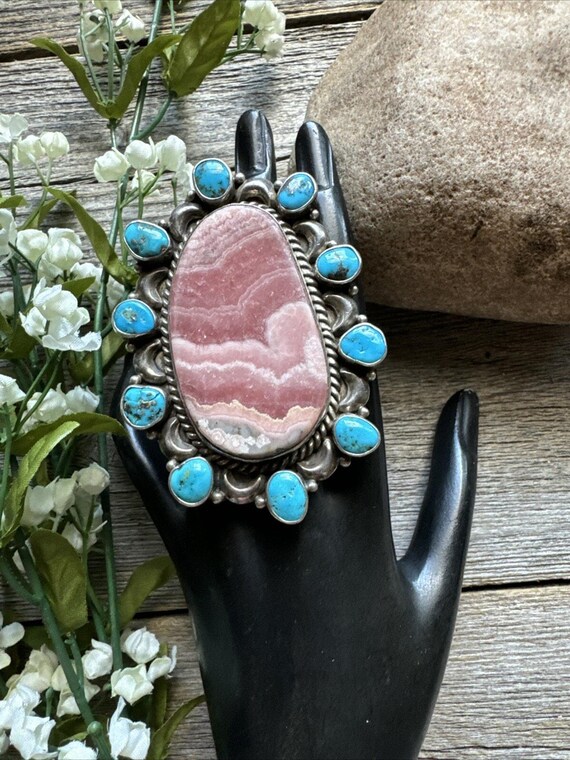 ナバホ族 ロードクロサイト リング スターリングシルバー L.M.Y. 17号