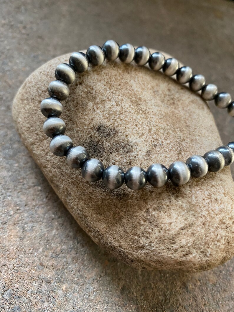 7mm Sterling Silver Bead Strand main image 1
