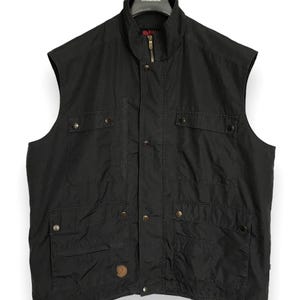 Vintage Fjallraven Reporter G-1000 Utility Vest Black XL – Outdoor Tactical Safari Gorpcore Vest Mens Hiking Travel Multi Pocket Mesh Lined