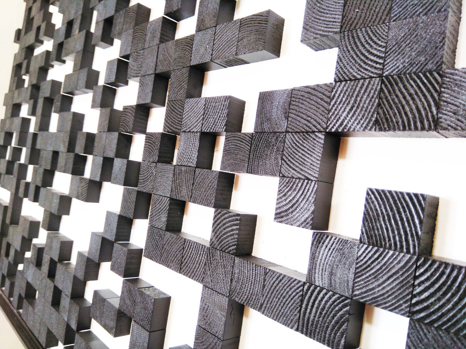 3d modern wood panel / 3d pixel art / modern art / acoustic | Etsy