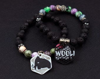 Six (6) Custom Wooli Charms (2 Sided) - Tag Charms - Kandi Charms - 3D Printed