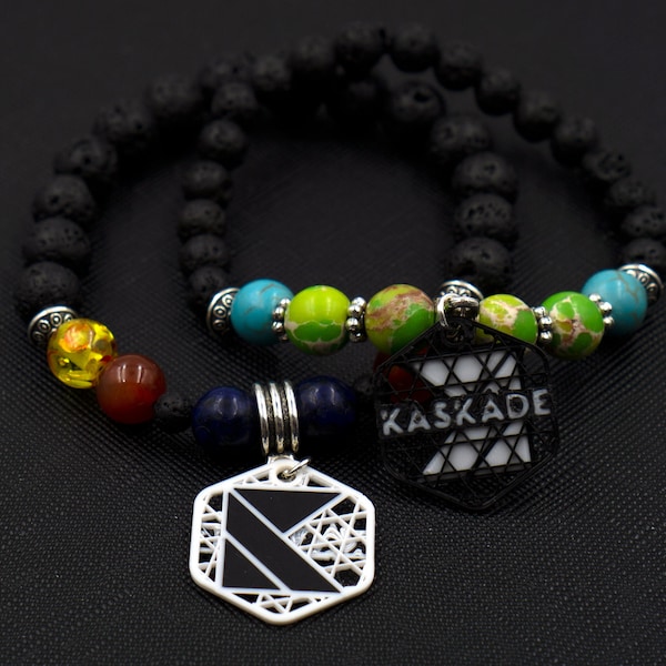 Six (6) Custom Kaskade Charms (2 Sided) - Tag Charms - Kandi Charms - 3D Printed