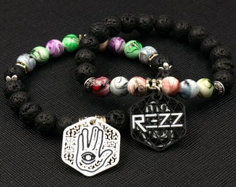 Six (6) Custom Rezz Hand Charms (2 Sided) - Tag Charms - Kandi Charms - 3D Printed