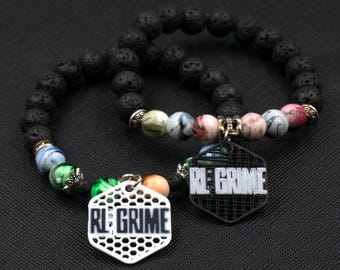 Six (6) Custom RL Grime Charms (2 Sided) - Tag Charms - Kandi Charms - 3D Printed