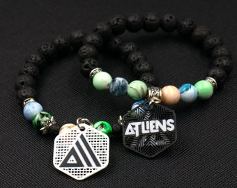 Six (6) Custom Atliens Charms (2 Sided) - Tag Charms - Kandi Charms - 3D Printed
