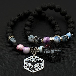 Six (6) Custom Tiesto Charms (2 Sided) - Tag Charms - Kandi Charms - 3D Printed