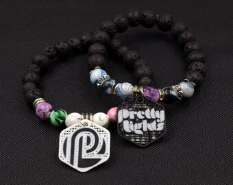Six (6) Custom Pretty Lights Charms (2 Sided) - Tag Charms - Kandi Charms - 3D Printed