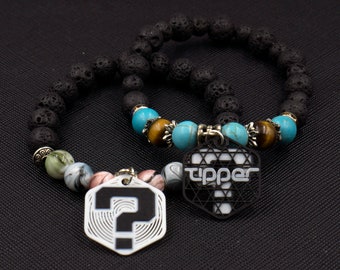 Six (6) Custom Tipper Charms (2 Sided) - Tag Charms - Kandi Charms - 3D Printed