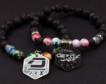 Six (6) Custom Detox Unit Charms (2 Sided) - Tag Charms - Kandi Charms - 3D Printed