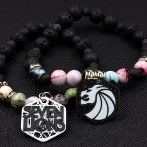 Six (6) Custom Seven Lions Charms (2 Sided) - Tag Charms - Kandi Charms - 3D Printed