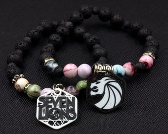Six (6) Custom Seven Lions Charms (2 Sided) - Tag Charms - Kandi Charms - 3D Printed