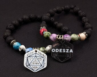 Six (6) Custom Odesza Charms (2 Sided) - Tag Charms - Kandi Charms - 3D Printed