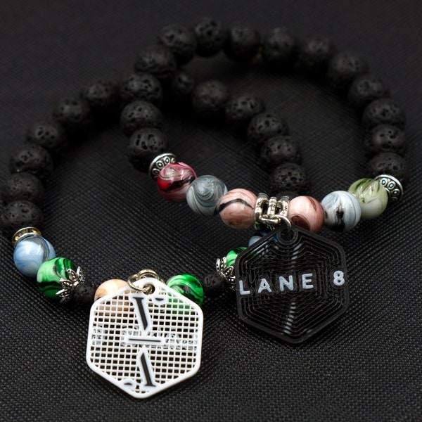 Six (6) Custom Lane 8 Charms (2 Sided) - Tag Charms - Kandi Charms - 3D Printed