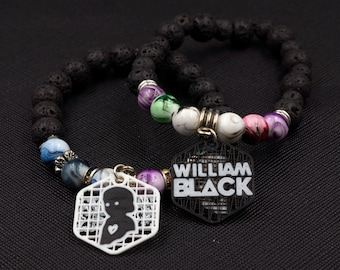 Six (6) Custom William Black Charms (2 Sided) - Tag Charms - Kandi Charms - 3D Printed