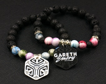Six (6) Custom Gareth Emery Charms (2 Sided) - Tag Charms - Kandi Charms - 3D Printed