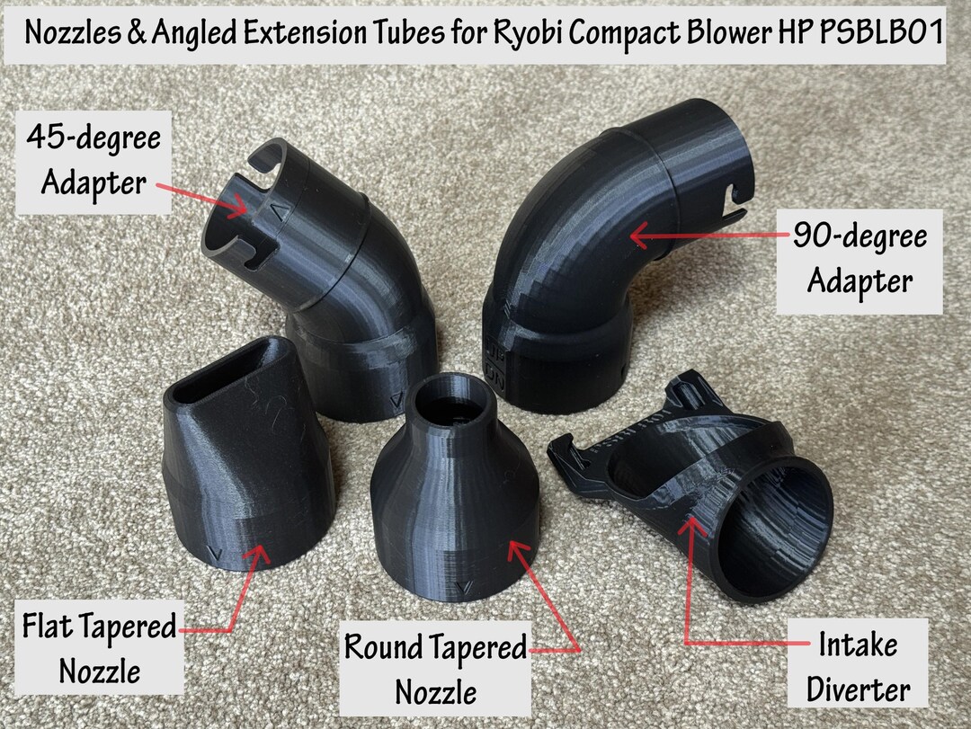 Tapered Nozzles and Angled Adapters, Diverter for Ryobi 18v Compact ...