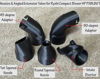 Tapered Nozzles and Angled Adapters, Diverter for Ryobi 18v Compact Blower PSBLB01 - Blower NOT included