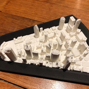 Mini modelo impreso en 3D del paisaje urbano del centro de Dallas, Texas, modelo de escritorio de arquitectura, regalo