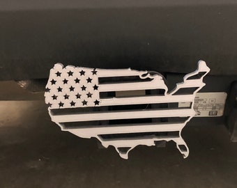 1 1/4 inch 1.25 USA Flag Country Graphics and More Support Our Troops United States Tow Trailer Hitch Cover Plug Insert 
