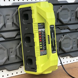 Large Ryobi Charger Holder for Ryobi Link Wall Rail garage tool storage organizer