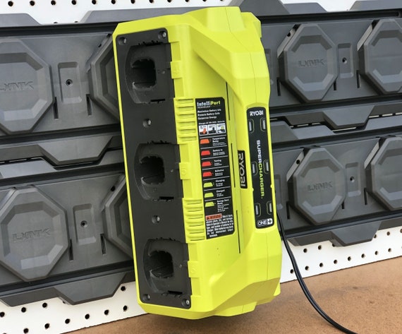 Large Ryobi Charger Holder for Ryobi Link Wall Rail Garage Tool